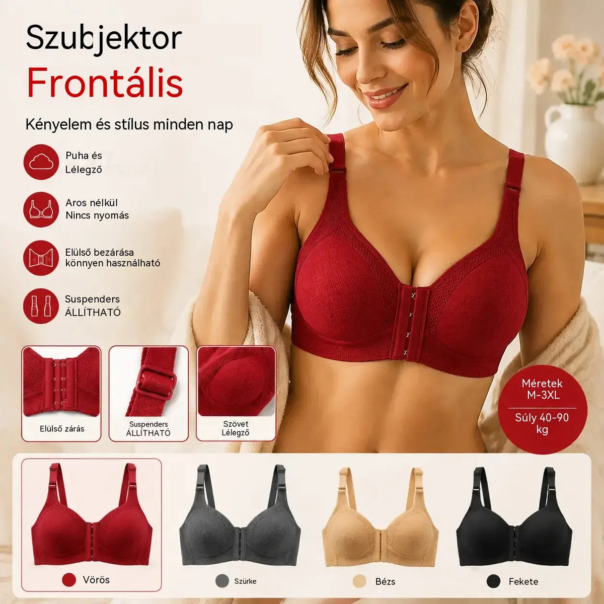 💕【3 részes szett】Varrás nélküli melltartó rugalmas anyagból, vékony és légáteresztő kialakítással, a mellek megereszkedésének mérséklésére szolgáló tartással💕