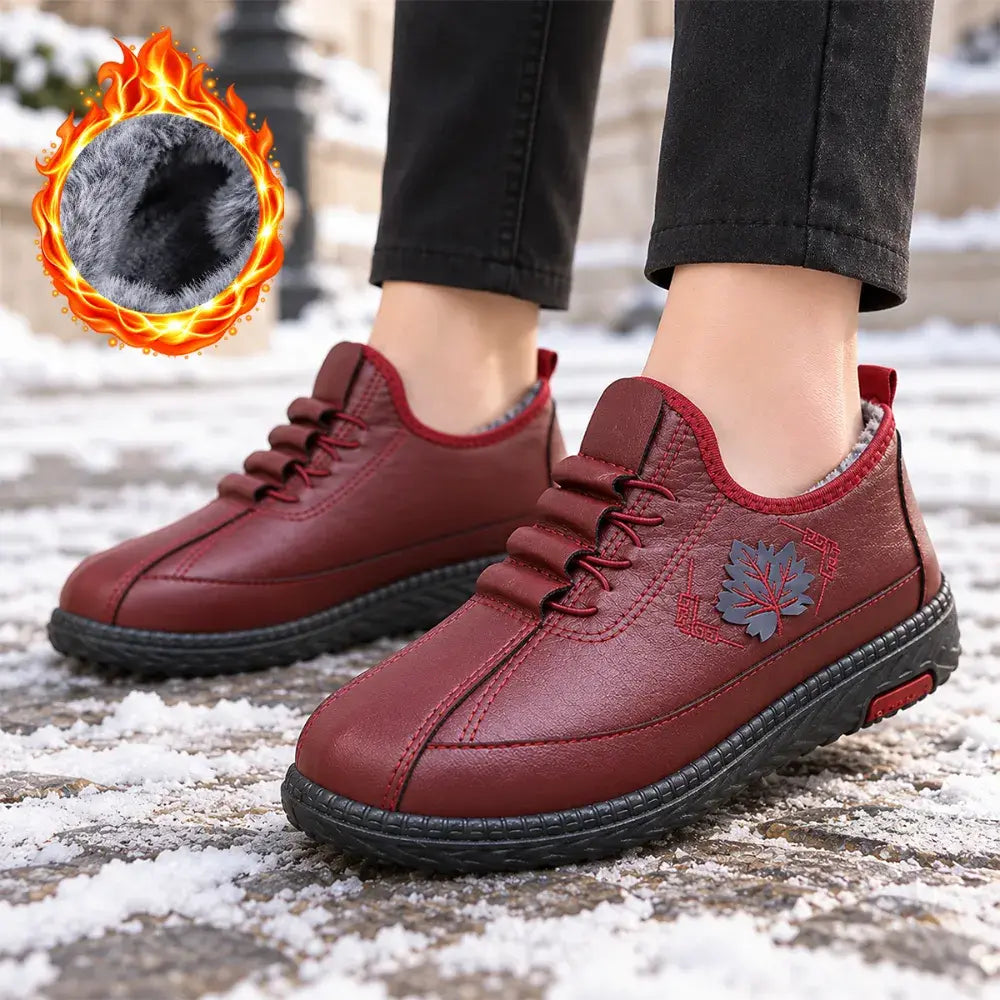 【35-41】Juharlevele mintás meleg cipő! Télen sem fázik a lábad! ❄️🍁✨