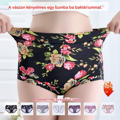 😍💕💕(7 darab) 【60-110 kg】Kényelmes antibakteriális pamut alsónemű, új mintás modellek