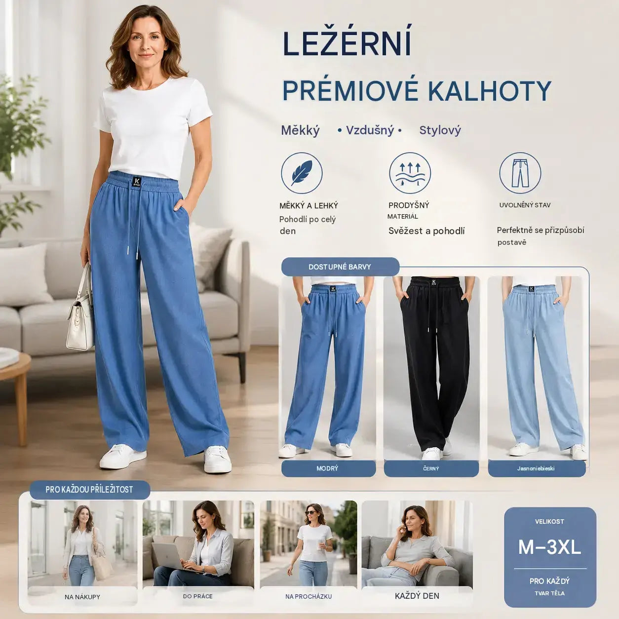 🔥👖【S-3XL】Nové, vysoce kvalitní, měkké, volnočasové kalhoty z roku 2026.