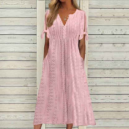🔥【Časovno omejena ponudba - polovična cena!】[S-5XL]👗Preprosta in čudovita enobarvna obleka