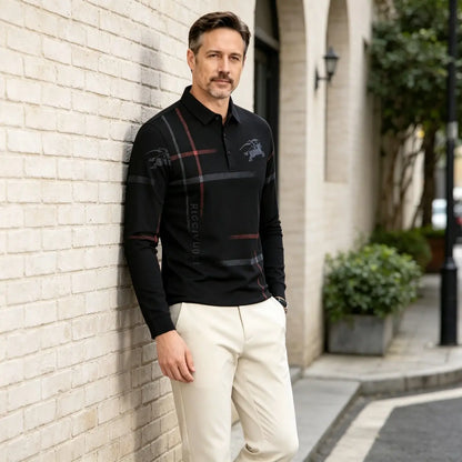 ⭐🔥【M-4XL】Nové polo tričko s dlouhým rukávem a límečkem