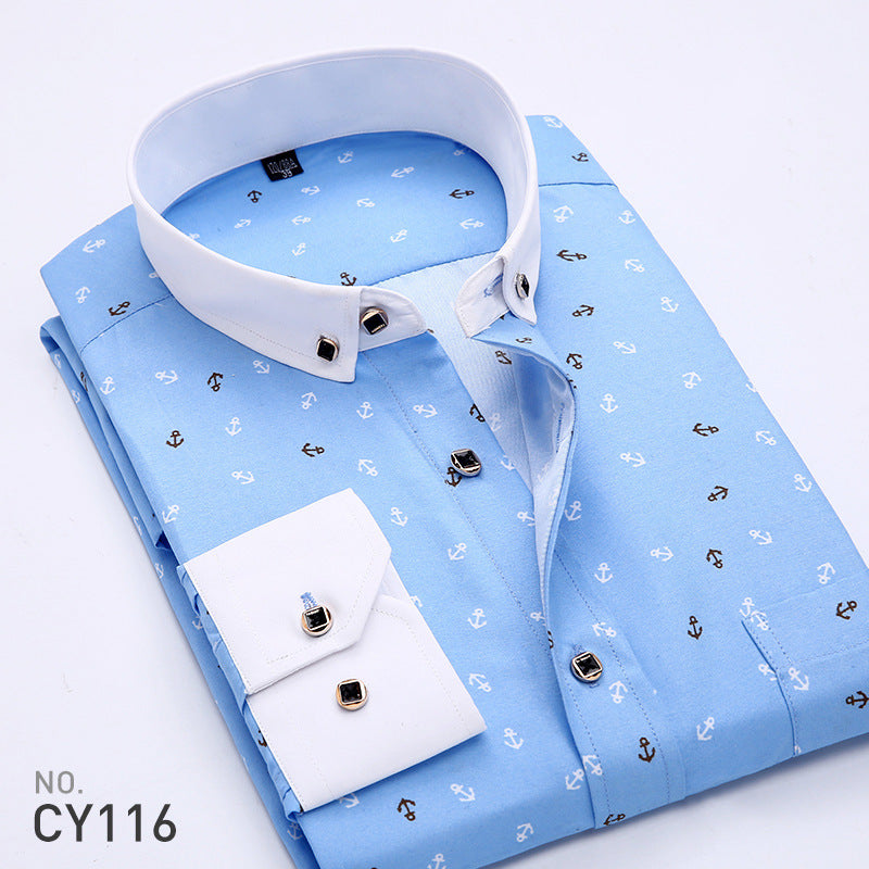 👔2024 Nowa oddychająca biznesowa koszula z nadrukiem casual dla mężczyzn nowa-3702810