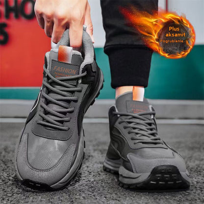【39-44】🥾Nowe zimowe buty męskie z podszewką z polaru, ciepłą i grubą podeszwą 4205898