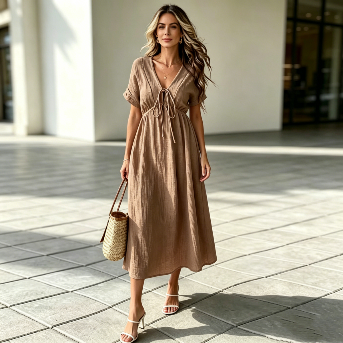 💕🌷【Sleva 50 %✨】Nové elegantní letní šaty s výstřihem do V