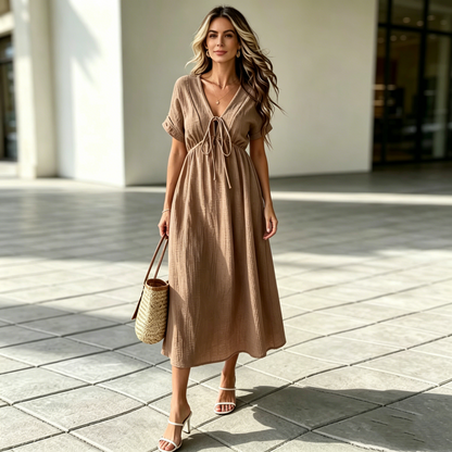 💕🌷【Sleva 50 %✨】Nové elegantní letní šaty s výstřihem do V