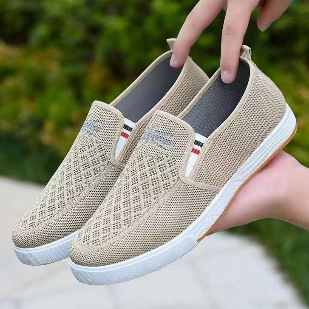 Nowe buty męskie typu flyknit, oddychające buty z materiału, antypoślizgowe i odporne na zużycie-4257248