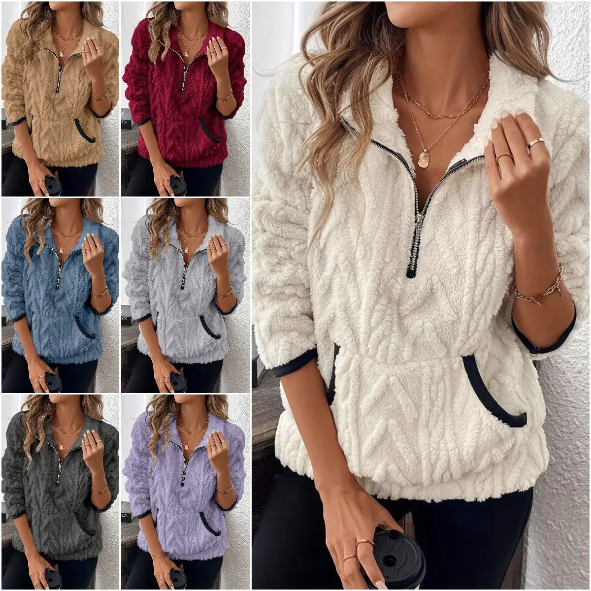 🎀【S–3XL】🔥Nový dámský zimní svetr s měkkým žakárovým vzorem, zesílený a hřejivý