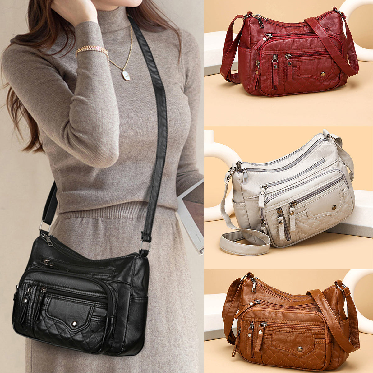 💥👜Nowa torba na ramię/torba na ramię z miękkiej skóry o dużej pojemności 4225461