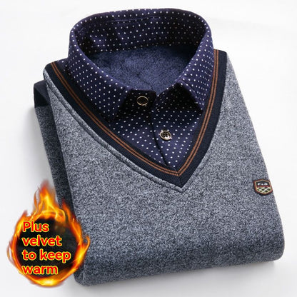 Zimní nabídka【M–4XL】2026 nová pánská zimní bunda s hřejivou fleecovou podšívkou ve stylu 2 v 1, zateplená a zesílená, v elegantním a zralém stylu