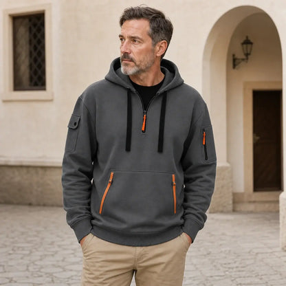 🍂【S-5XL】Praktická mikina s kapucí a zipem – lehký materiál, opticky zeštíhlující střih, vhodná do kanceláře i na běžné nošení