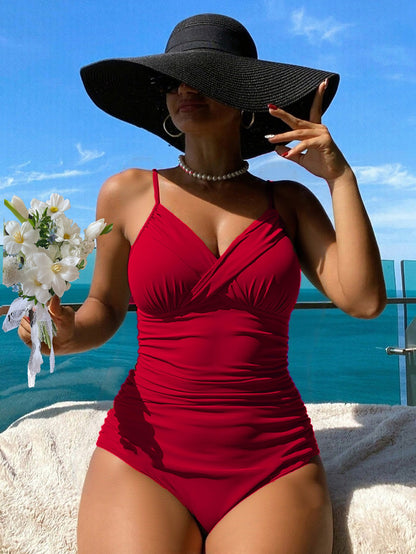 👙【S-2XL】Wygodny dwuczęściowy kostium kąpielowy z nadrukiem i kokardkami-4262271