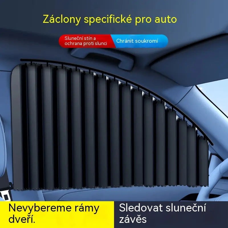 👍Poslední den sleva 50 %【Sada 4 kusů】Sluneční clona do auta s posuvnými lištami a funkcí tepelné izolace