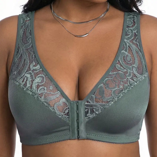 💕💕 Poslední den – 50% sleva【3dílná sada】【L–4XL】😍 plus size push-up prodyšná podprsenka bez kostic, bezšvový design s předním zapínáním，Platba na dobírku