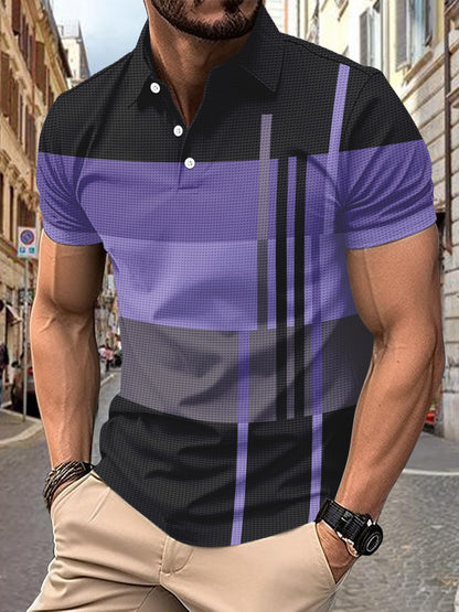 💥Sezónní nabídka 👕Pánské polo tričko s pruhy, krátkým rukávem a límečkem (S-5XL)