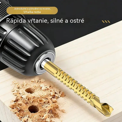 🛠️🔧Poslední den sleva 50 %【6 kusů】2v1 titanem potažen vysokorychlostní ocelový spirálový vrták – šestihranná stopka, vhodný pro vrtání a drážkování dřeva a kovu🔩
