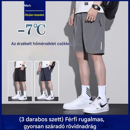 👖😎【3 darabos szett】【M-8XL】Férfi rugalmas, gyorsan száradó rövidnadrág