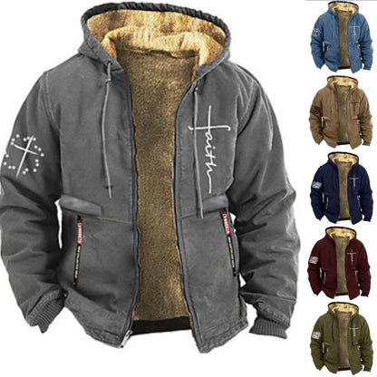 【S-3XL】Fashionable para hombres, otoño e invierno, chaqueta ligera de terciopelo engrosado 4149175