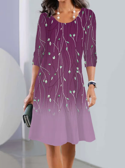 ✨Letní speciální nabídka【S–3XL】Dámské letní módní šaty s potiskem – elegantní střih zvýrazňující postavu.