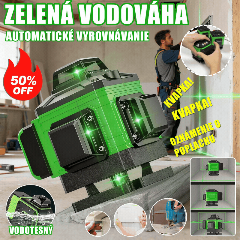 🧰16-riadkový samonivelačný laserový nivelačný nástroj so zeleným svetlom-4133583