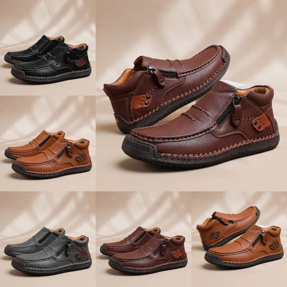 ✨🥾 【Wysokiej jakości buty męskie】Męskie robocze buty rowerowe, skóra premium, ręcznie robione, z podparciem stopy 4202482