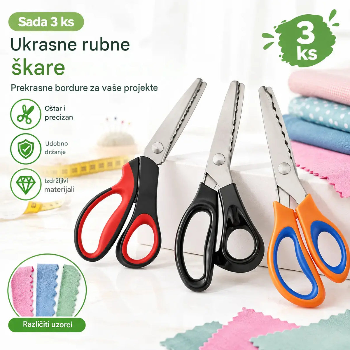 ✨✂️Profesionalne nazobčane škarje za šivanje, ustvarjanje in splošna domača opravila