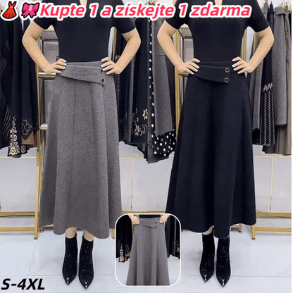 👗🎀【S-4XL】Falda midi de lana para otoño/invierno 4200012