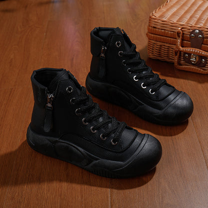 👢✨【35-40】2024 nowe, jesienne, modne skórzane buty z grubą podeszwą-3756942