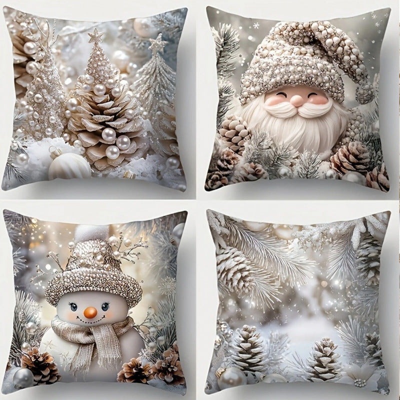 🎅¡Oferta navideña! 49% de descuento🎄Fundas de almohada con temática navideña [Juego de 4] 4167571