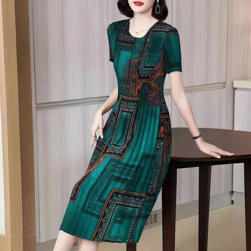 🔥【S-6XL】Šaty ve vintage stylu s tištěným designem a volným, ležérním kulatým výstřihem.