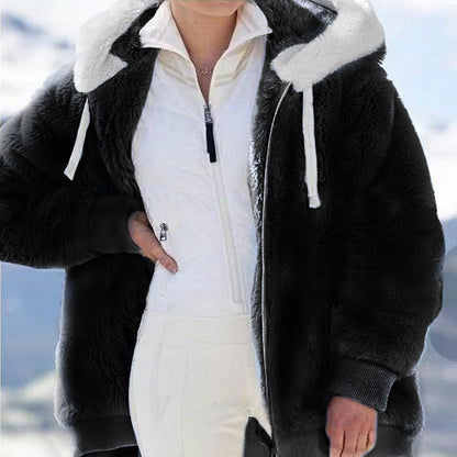 ❄️🛡️【S-5XL】Dámská silná plyšová bunda s kontrastními pruhy – model 2026
