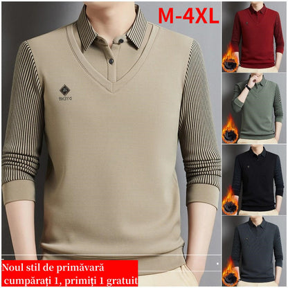 🔥【M-4XL】 Męski dwuczęściowy, ciepły top z kaszmiru premium typu all-in-one dla mężczyzn-4204637