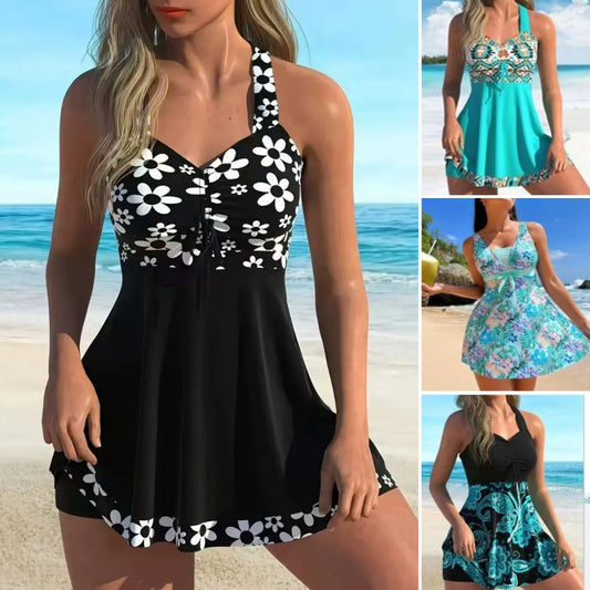 🏖️👙🌴【S-6XL】Elegancki kostium kąpielowy z nadrukiem w dużym rozmiarze-4239915