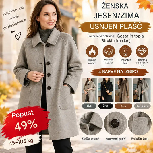 😊49 % popusta 🔥【45–105 kg】Nov masiven usnjen plašč za jesen/zimo 2026 – srednje dolg, strukturiran kroj