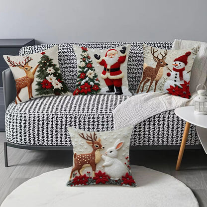 🔥【Paquete de 4 piezas】🎅Oferta especial de Navidad: 49 % de descuento🎄Fundas de almohada con temática navideña 4164022