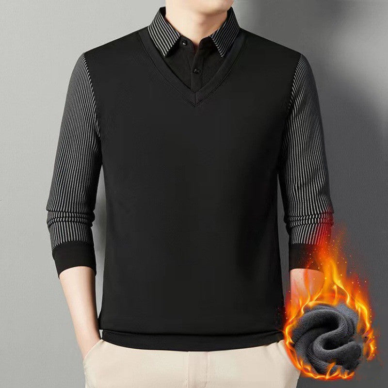 ⏳ Poslední den – sleva 50 % 【M–4XL】👔 Pánské kvalitní termo tričko na podzim a zimu, hřejivá fleecová podšívka, pohodlné a teplé