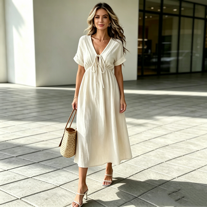💕🌷【Sleva 50 %✨】Nové elegantní letní šaty s výstřihem do V