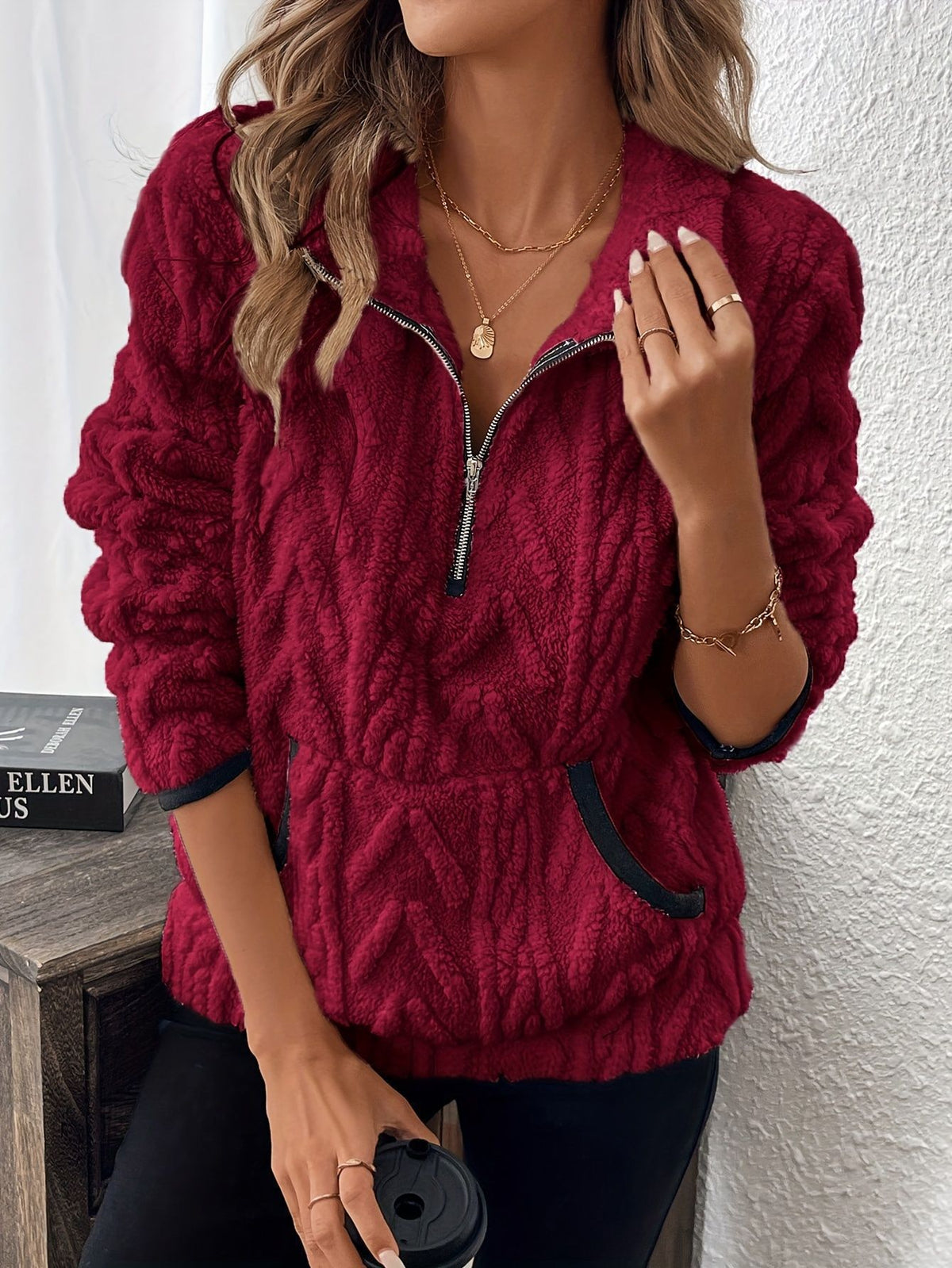 🎀【S–3XL】🔥Nový dámský zimní svetr s měkkým žakárovým vzorem, zesílený a hřejivý