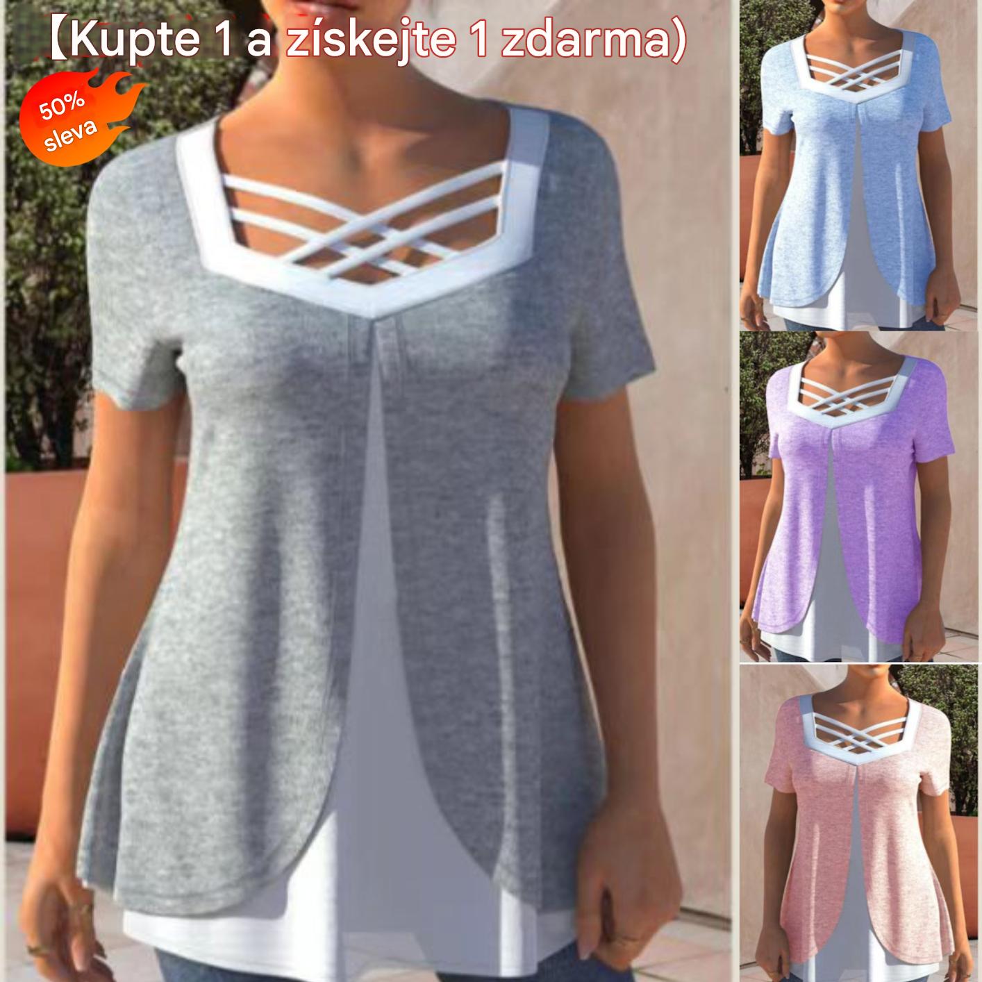 💥❤️【S-5XL】Letní tričko s potiskem pro větší velikosti 4237915