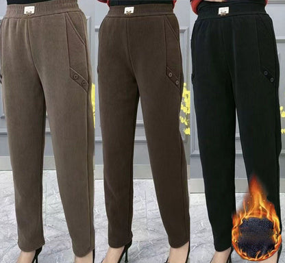 【2XL-5XL】Nowe, jesienne i zimowe, pogrubione, aksamitne, luźne spodnie na co dzień w dużych rozmiarach ✅【55-92,5kg】