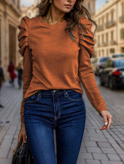 【S-2XL】Nowy damski sweter z kaszmiru w jednolitym kolorze z okrągłym dekoltem