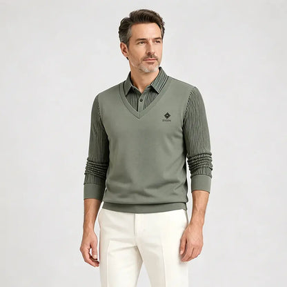 👔【M-4XL】Nové pánské zimní polo tričko větších velikostí s límečkem a fleecovou podšívkou.