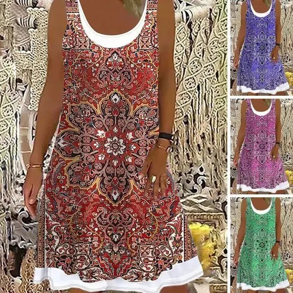 👗【Sleva 50 %】💖【S-5XL】Nové módní ležérní dámské šaty z roku 2026, tištěný vzor, vhodné pro různé příležitosti