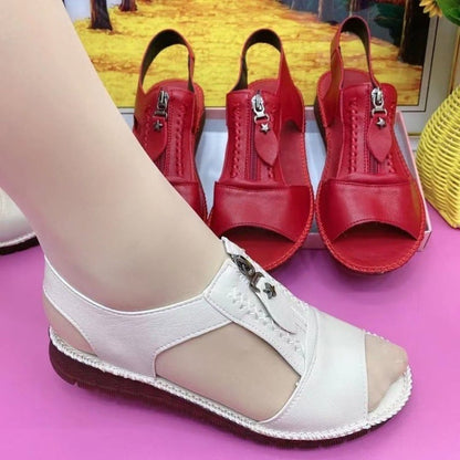 🔥🔥【30% SLEVA】【35-43】 Nové sandály ploché boty z pravé kůže s neklouzavou měkkou podrážkou