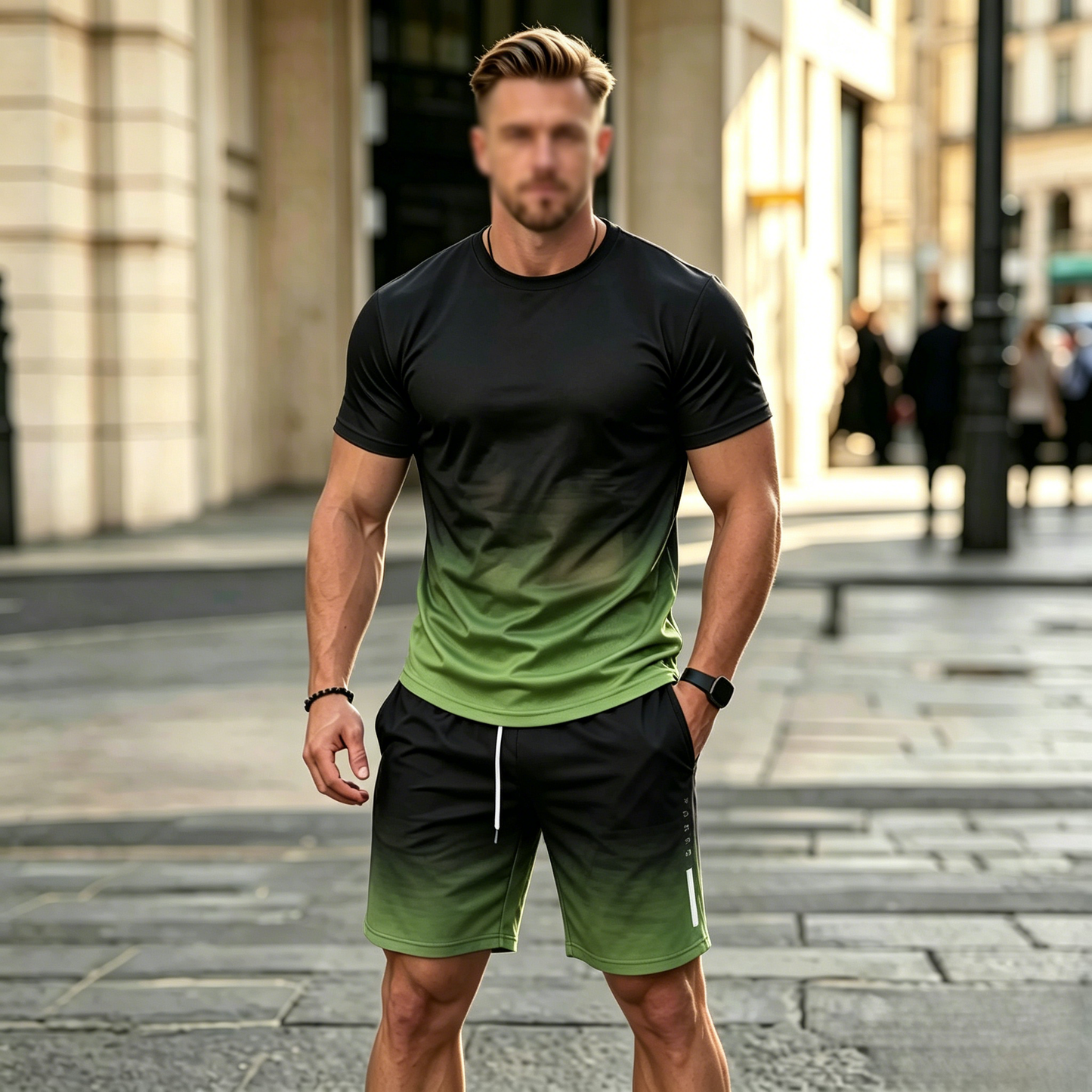 💥【S-6XL】Kontrasztos színű sport szett | Gyorsan száradó, rugalmas, nyári sokoldalú férfi szett