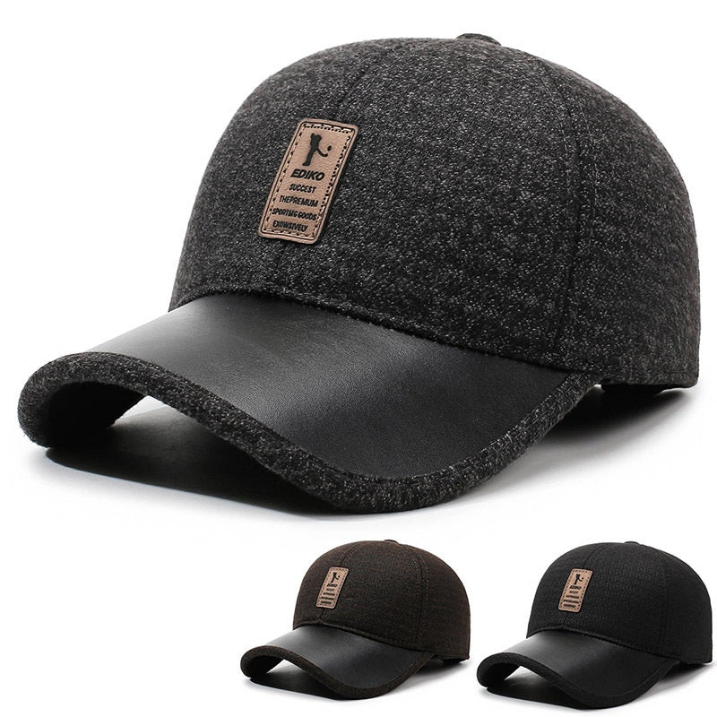 🧢🔥Męska zimowa, ciepła czapka baseballowa z nausznikami i podszewką z polaru, idealna na jesień i zimę.-4175970