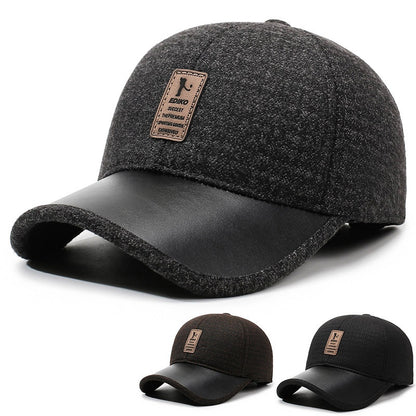 🧢🔥Męska zimowa, ciepła czapka baseballowa z nausznikami i podszewką z polaru, idealna na jesień i zimę.-4175970