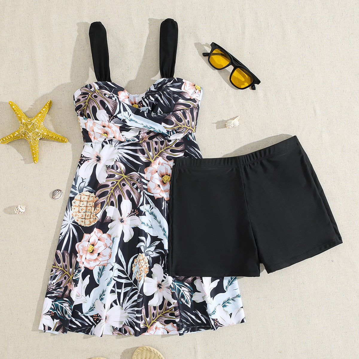 🌴【S-2XL】Moderní plavky s motivem pro větší velikosti – pohodlné, elegantní, skvěle padnou! 👙✨