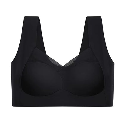 🎽  【50% zniżki】Biustonosz push-up z lodowego jedwabiu bez fiszbin, duży rozmiar-3906384
