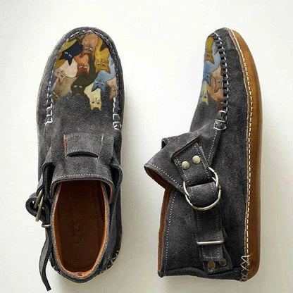 【35-43】Nowe, jesienne, płaskie, wysokie buty na co dzień, miękkie skórzane, zapinane na zamek płaskie botki-3730141